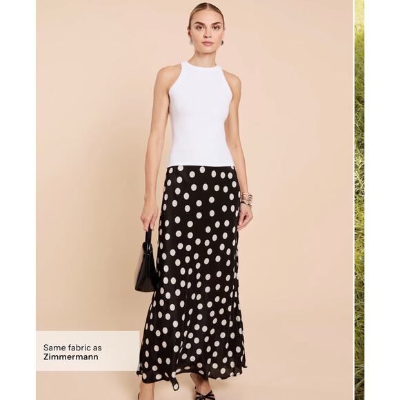 Kourt Dresses & Skirts - $172 New Kourt black white polka dot Astoria skirt sz M